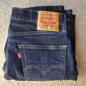 Levis dark wash athletic fit men jeans 541 size: w34 l32